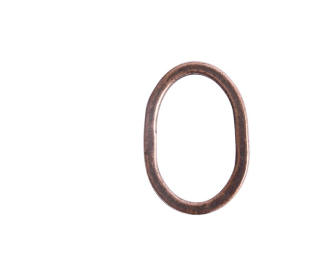 Hoop Hammered Large Oval 26x18mm Antique Copper