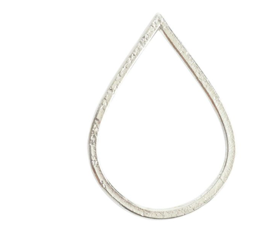 Hoop Hammered Grande Drop 51.5x37mm sterling silver ( plated)