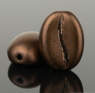 Coffee Bean (11x8mm) Dark Bronze Metallic Satin Finish