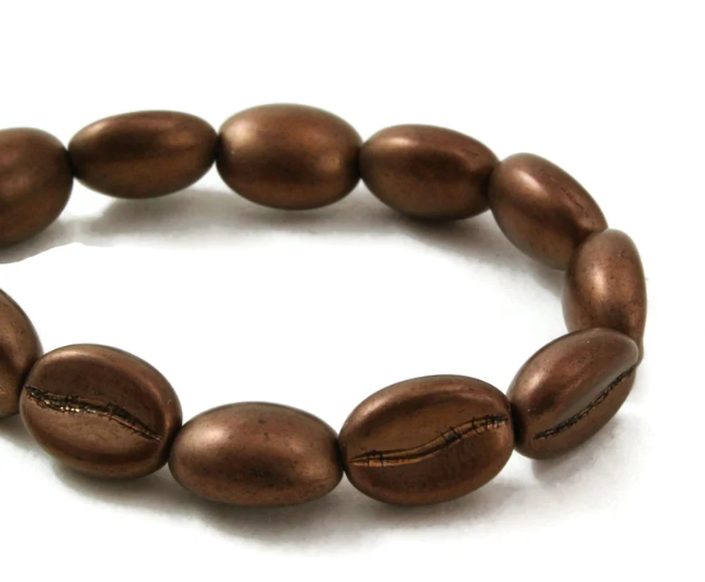 Coffee Bean (11x8mm) Dark Bronze Metallic Satin Finish