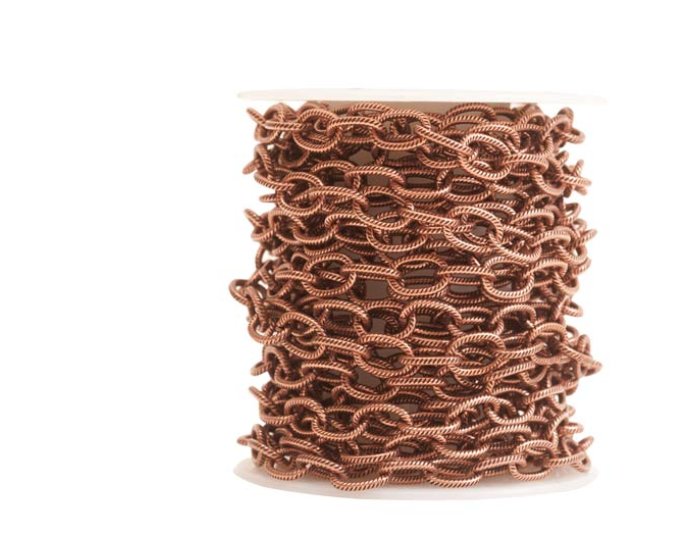 Large Textured Cable Chain Antique Copper- Nunn Design