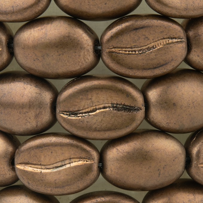 Coffee Bean (11x8mm) Dark Bronze Metallic Satin Finish