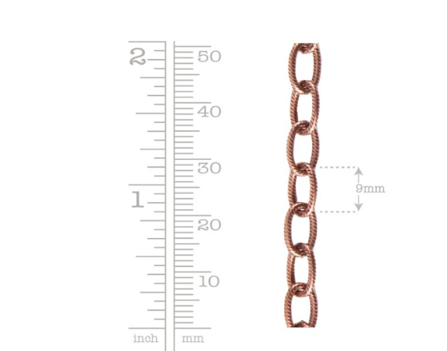 Large Textured Cable Chain Antique Copper- Nunn Design