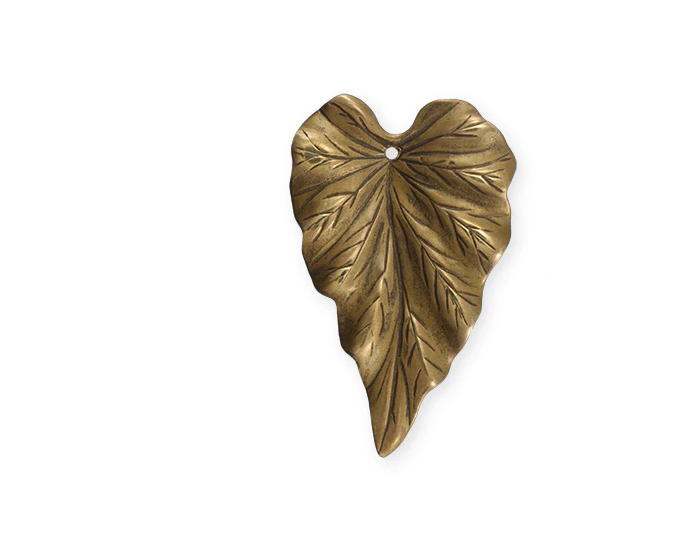 Woodland Leaf Charm- Vintaj BRONZE/BRASS metal- 38 mm