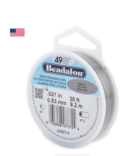 Beadalon Bright .0021 in / 0.53 mm, 30 ft