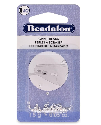 Beadalon, Crimp Beads, Silver plated, Size #2, 1.5Grams/Pkg